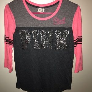 Pink Vs Three Quarter Sleeve Shirt